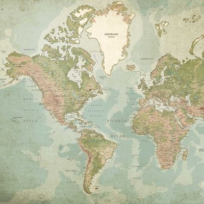 Vintage World Map Wallpaper