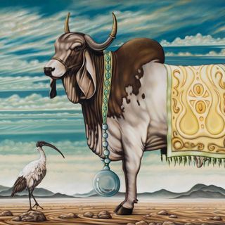 Sacred Cow and Sacred Ibis Wallpaper