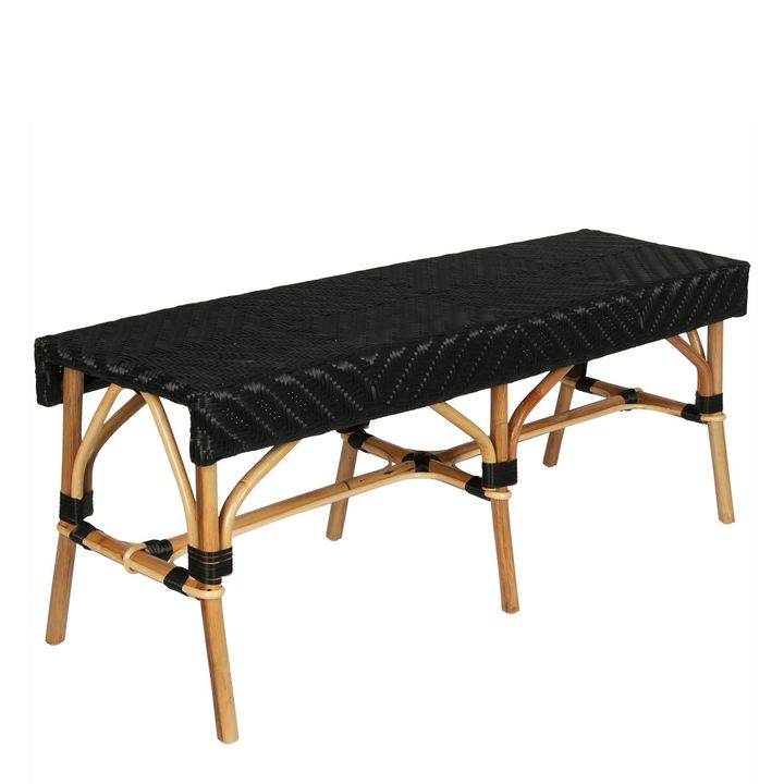 Missoli Rattan Bench Black