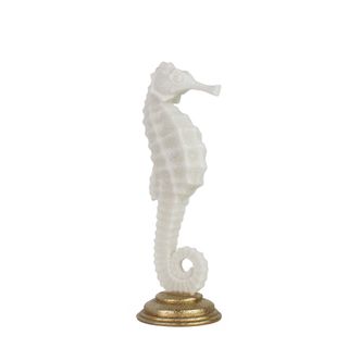 Kipper Seahorse Statue White Large