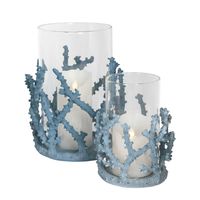 Coral Candle Holder Large Blue