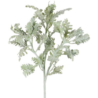 Dusty Miller Flocked Spray 40cm Grey Green