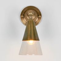 Otto Wall Light With Glass Shade Antique Brass