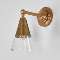 Otto Wall Light With Glass Shade Antique Brass