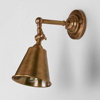 Utopia Wall Light with Metal Shade Antique Brass