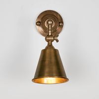 Utopia Wall Light with Metal Shade Antique Brass