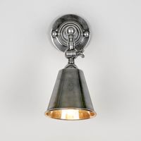 Utopia Wall Light with Metal Shade Antique Silver