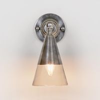 Otto Wall Light With Glass Shade Antique Silver