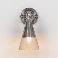 Otto Wall Light With Glass Shade Antique Silver