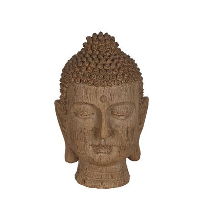 Tann Polyresin Buddha Head Large Brown