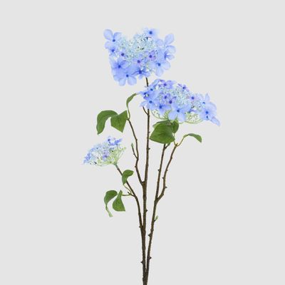 Lace cap Hydrangea Spray 70cm Blue