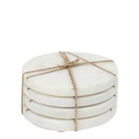 Graze Marble Coaster Round White Inlay