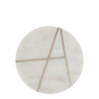 Graze Marble Coaster Round White Inlay