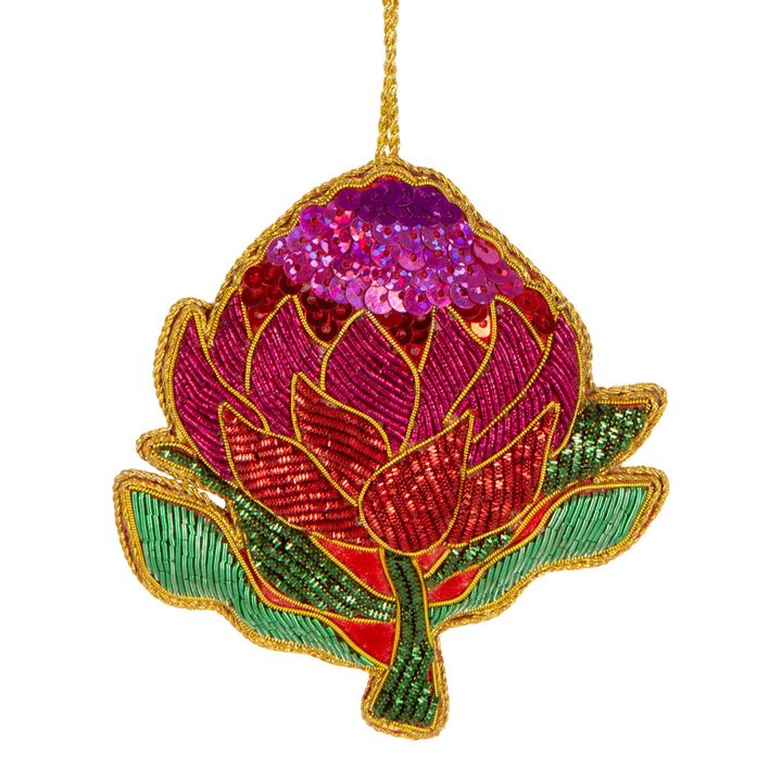 Waratah Sequin Tree Decoration