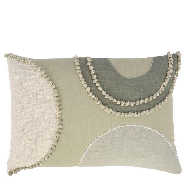 Merrow Cotton Cushion  Green 60x40