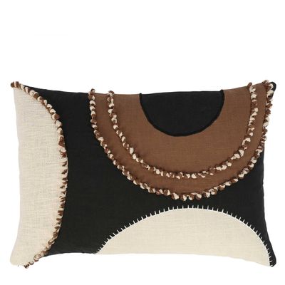 Merrow Cotton Cushion  Black 60x40