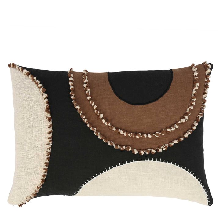 Merrow Cotton Cushion  Black 60x40