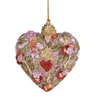 Floralbloom Hanging Heart Tree Ornament Pink