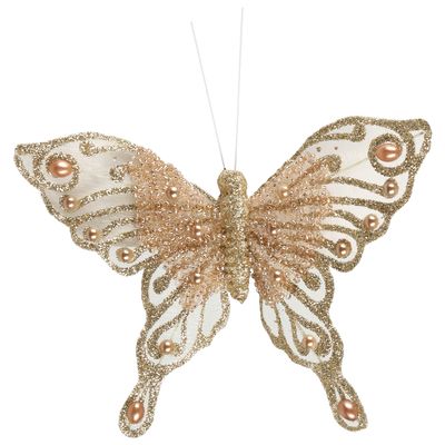 Celeste Clip on Butterfly Champagne Gold