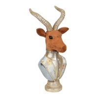 Arboir Brocade Deer Bust Small Blue