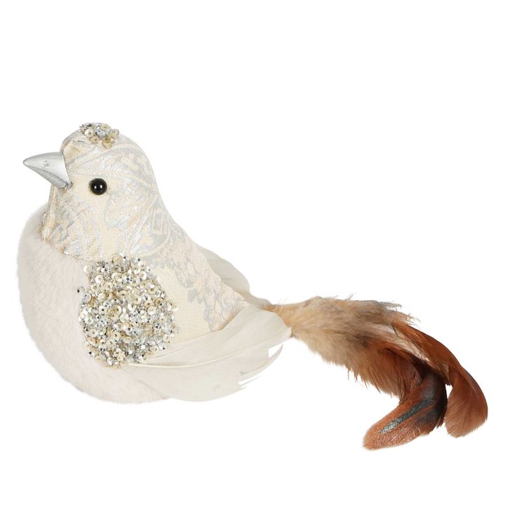 Nille Brocade Clip on Bird Cream