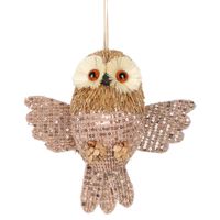 Solange Glimmer Hessian Hanging Owl