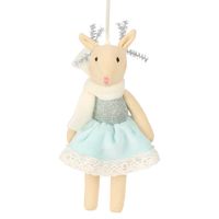 Balmay Small Velvet Hanging Deer Ornament Blue