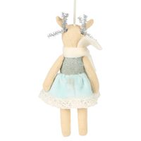 Balmay Small Velvet Hanging Deer Ornament Blue