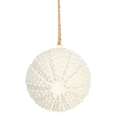 Reef Sea Urchin Hanging Tree Decoration White