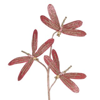 Dragonfly Floral Stem Pink