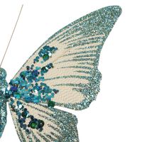 Amora Clip on Butterfly Peacock Blue