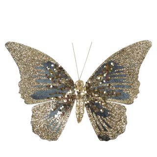 Amora Clip on Butterfly Golden Teal