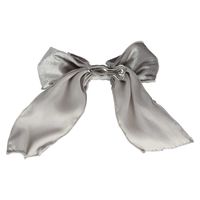 Velvet Clip on Bow Silver