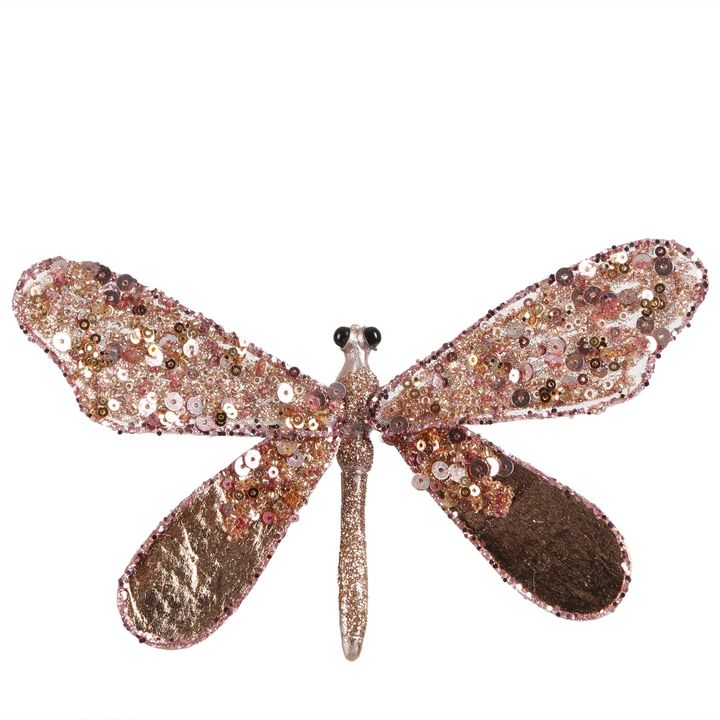 Shayle Glitter Clip on Dragonfly Pink