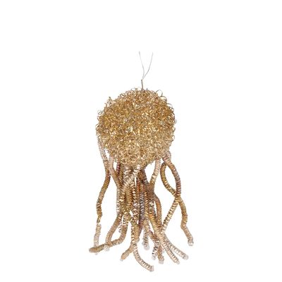 Fuzzy Tassel Hanging Tree Decoration Gold