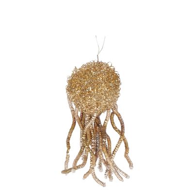 Fuzzy Tassel Hanging Tree Decoration Gold