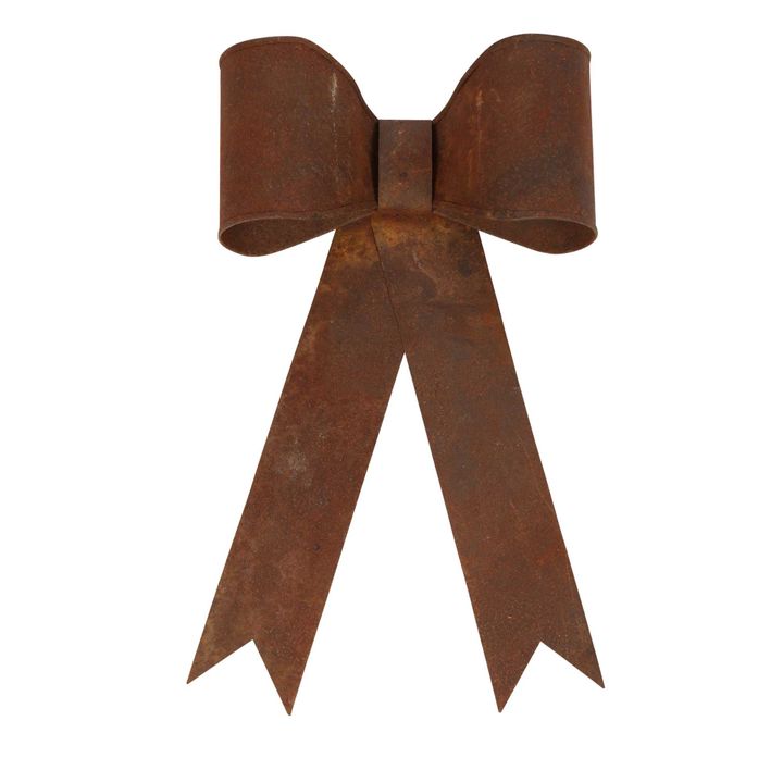 Metal Bow Decoration Large Rust