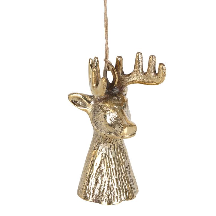 Brass Hanging Reindeer Bell