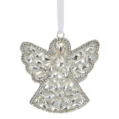 Bedazzle Angel Tree Decoration Silver