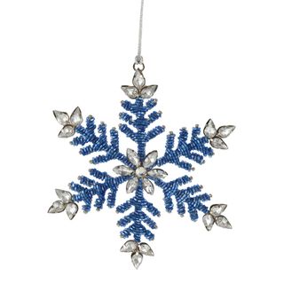 Midnight Beaded Hanging Ornament Blue