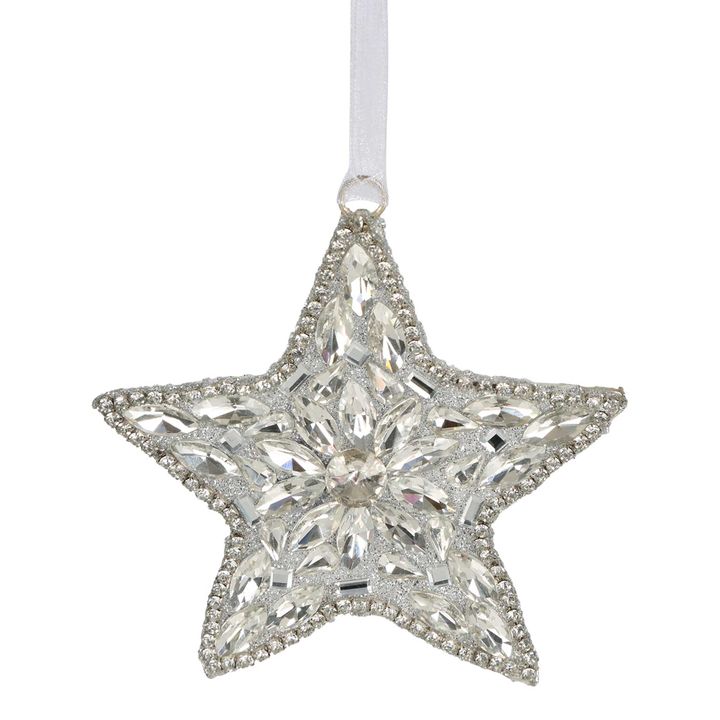 Bedazzle Star Tree Decoration Silver
