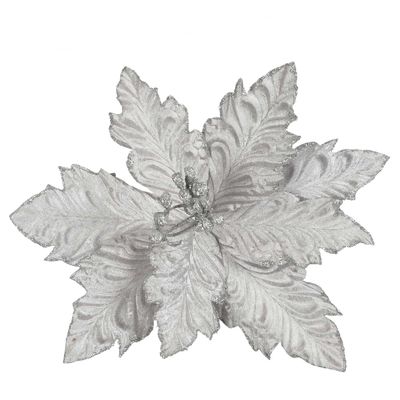 Pamile Clip on Poinsettia Silver