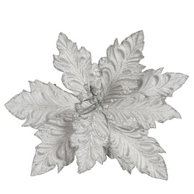 Pamile Clip on Poinsettia Silver