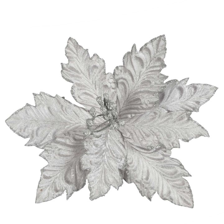 Pamile Clip on Poinsettia Silver