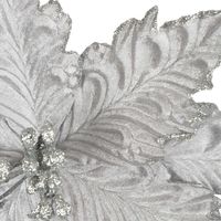 Pamile Clip on Poinsettia Silver