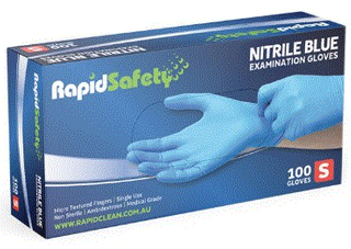 RS GLOVES NITRILE BLUE S X100