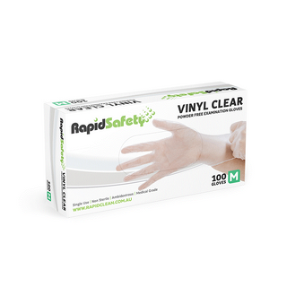 RS GLOVES VINYL CLEAR M x100