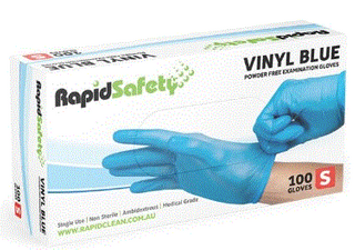 RS GLOVES VINYL BLUE S x100
