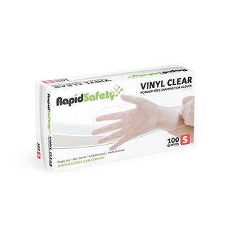 RS GLOVES VINYL CLEAR S x100