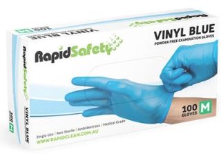 RS GLOVES VINYL BLUE M x100